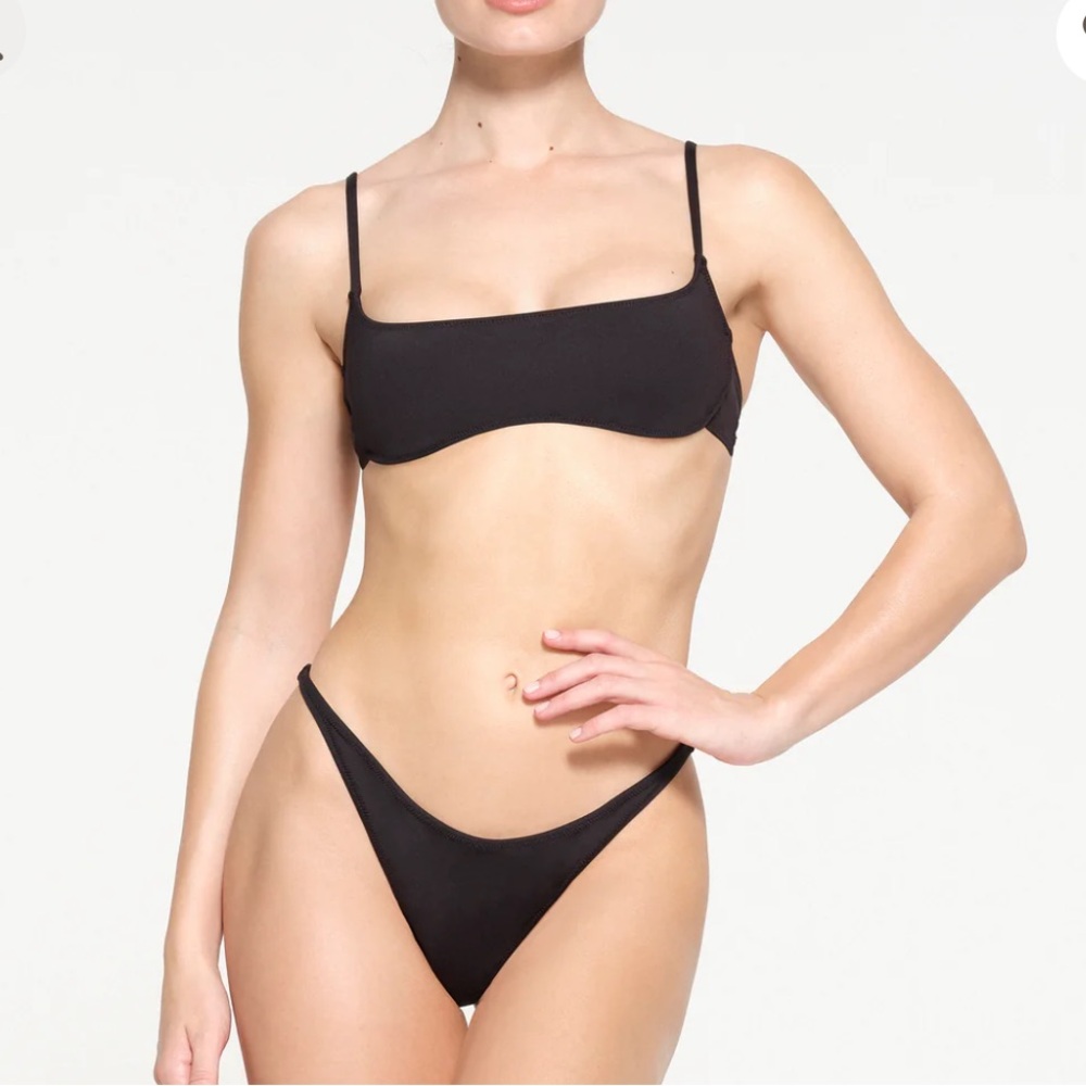SKIMS Black Minimal Bikini Set